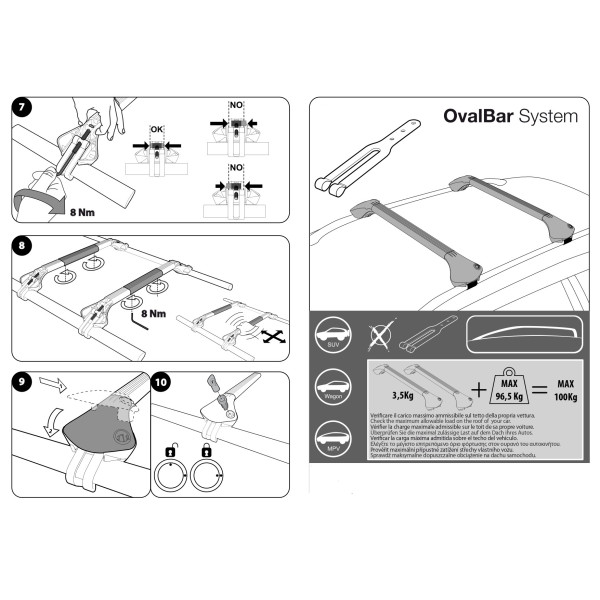 CP BARRE PORTATUTTO SW CON FASCETTA OVAL BAR  ALLUMINIO