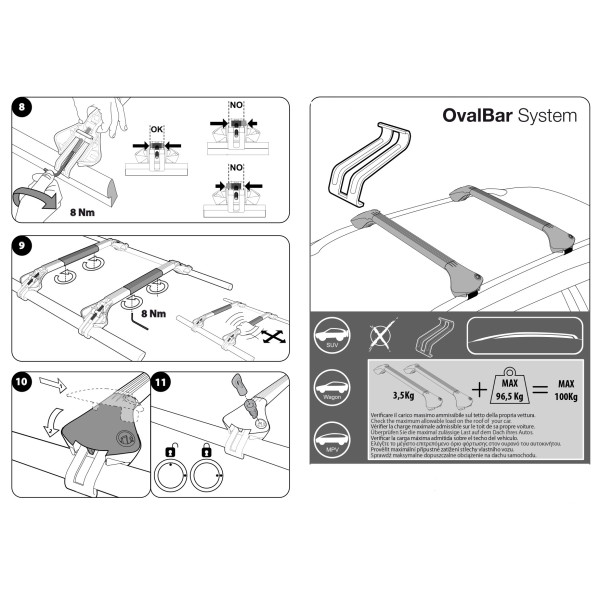 CP BARRE PORTATUTTO SW CON MORSETTO OVAL BAR ALLUMINIO