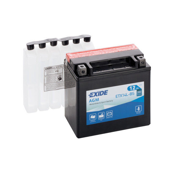 BATTERIA 12Ah 200A EXIDE MOTO AGM A CARICA SECCA