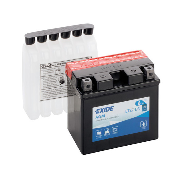 BATTERIA  6Ah 100A EXIDE MOTO AGM A CARICA SECCA