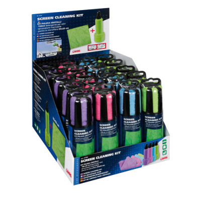 DISPLAY 20PZ. KIT PULIZIA CRISTALLI PANNO+BOTTIGLIA