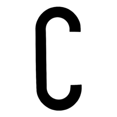 LETTERA C ADES. T-6 8X3,5 CM NERA