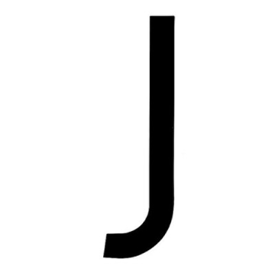 LETTERA J ADES. T-6 8X3,5 CM NERA