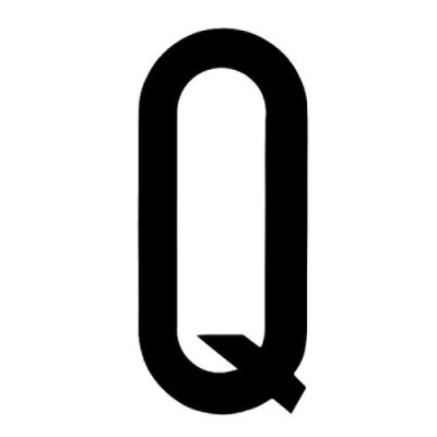 LETTERA Q ADES. T-6 8X3,5 CM NERA