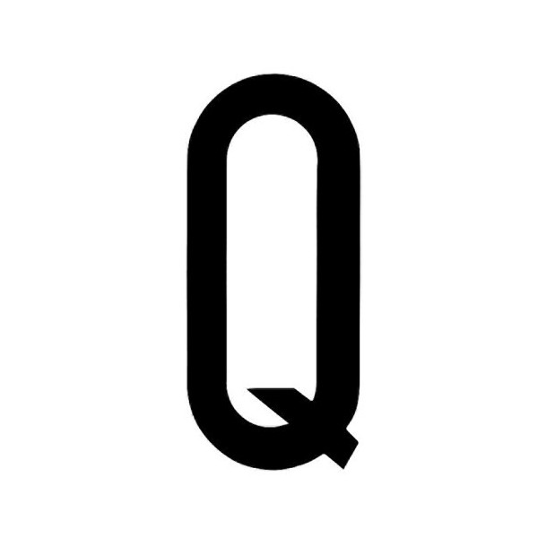 LETTERA Q ADES. T-6 8X3,5 CM NERA