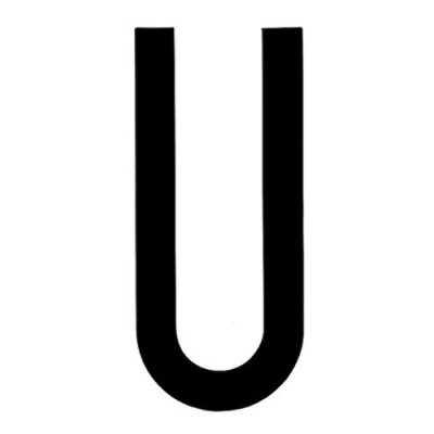 LETTERA U ADES. T-6 8X3,5 CM NERA